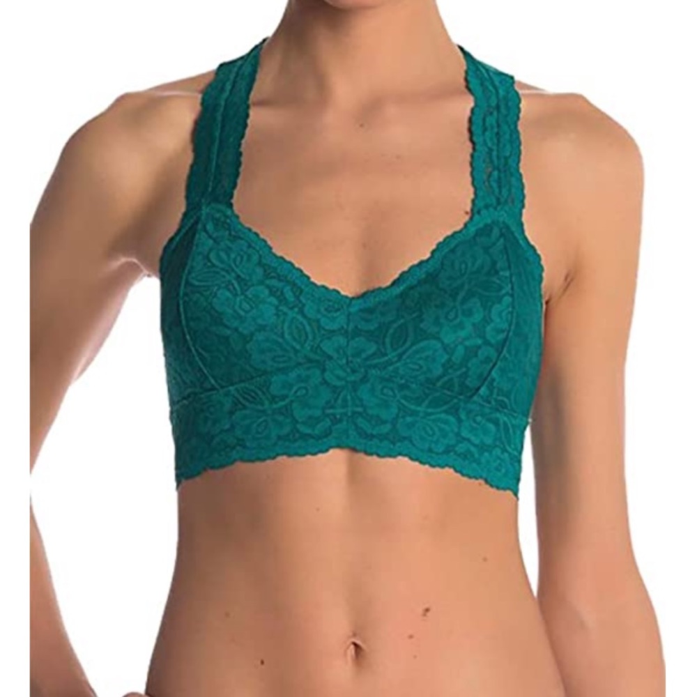 Free People Gallon Lace Raceback Bralette Green
